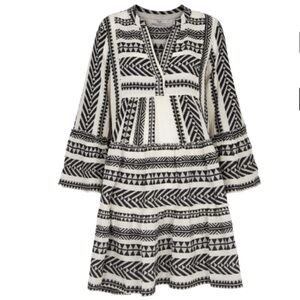 Devotion Twins Ella Embroidered Mini Dress Black/White - Size Medium